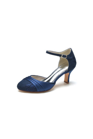Lace Pointed Toe Satin Wedding Shoes - KissProm