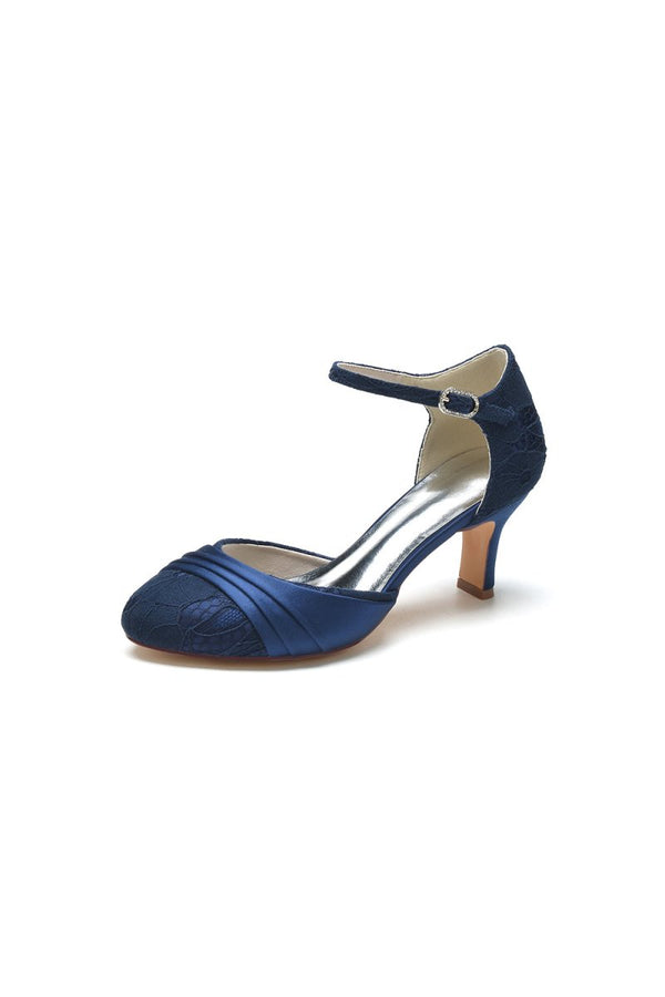 Lace Pointed Toe Satin Wedding Shoes - KissProm