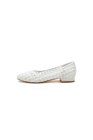 Lace Pointed Toe Wedding Flats - KissProm