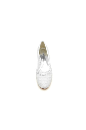 Lace Pointed Toe Wedding Flats - KissProm