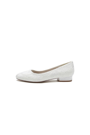 Lace Round Toe Flats - KissProm