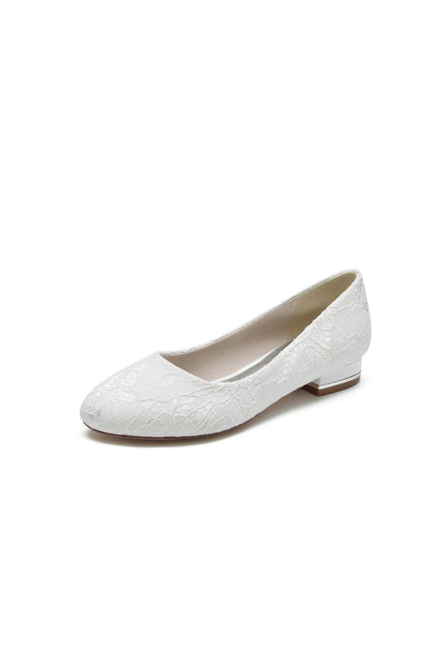 Lace Round Toe Flats - KissProm