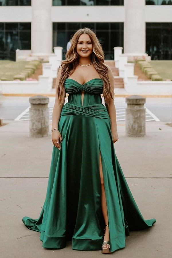 A Line Sweetheart Royal Blue Keyhole Long Prom Dress – Prom Dresses by KissProm | Available at KissProm
