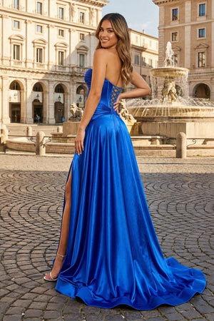 A Line Sweetheart Royal Blue Keyhole Long Prom Dress – Prom Dresses by KissProm | Available at KissProm