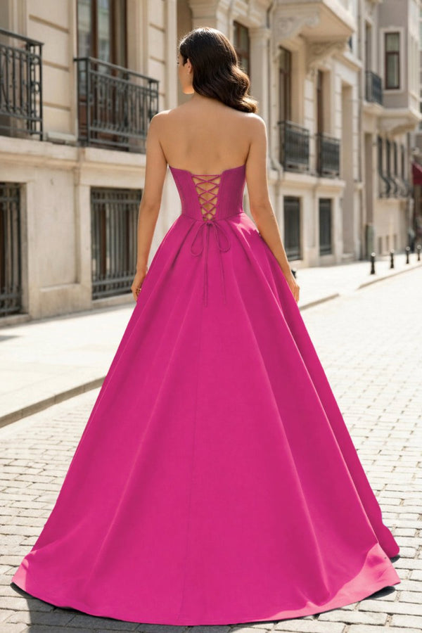 A-Line Beaded Sweetheart Royal Blue Satin Prom Dress – Prom Dresses by KissProm | Available at KissProm