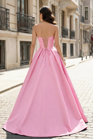 A-Line Beaded Sweetheart Royal Blue Satin Prom Dress – Prom Dresses by KissProm | Available at KissProm
