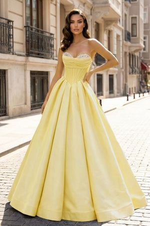 A-Line Beaded Sweetheart Royal Blue Satin Prom Dress – Prom Dresses by KissProm | Available at KissProm