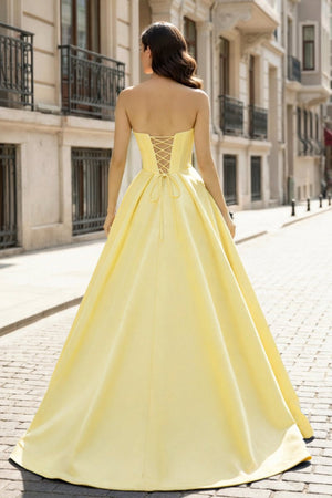 A-Line Beaded Sweetheart Royal Blue Satin Prom Dress – Prom Dresses by KissProm | Available at KissProm
