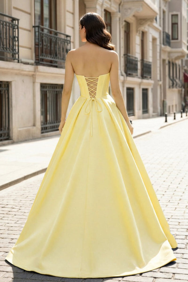 A-Line Beaded Sweetheart Royal Blue Satin Prom Dress – Prom Dresses by KissProm | Available at KissProm