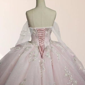 Judy | Light Pink Ball Gown Appliqued Quinceañera Dresses