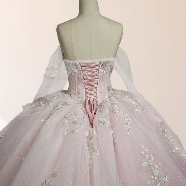 Judy | Light Pink Ball Gown Appliqued Quinceañera Dresses