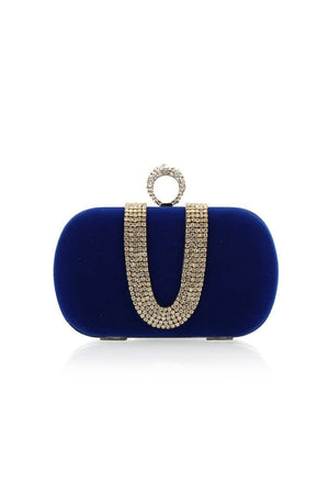 Luxury Red Handbag with Rhinestones - KissProm