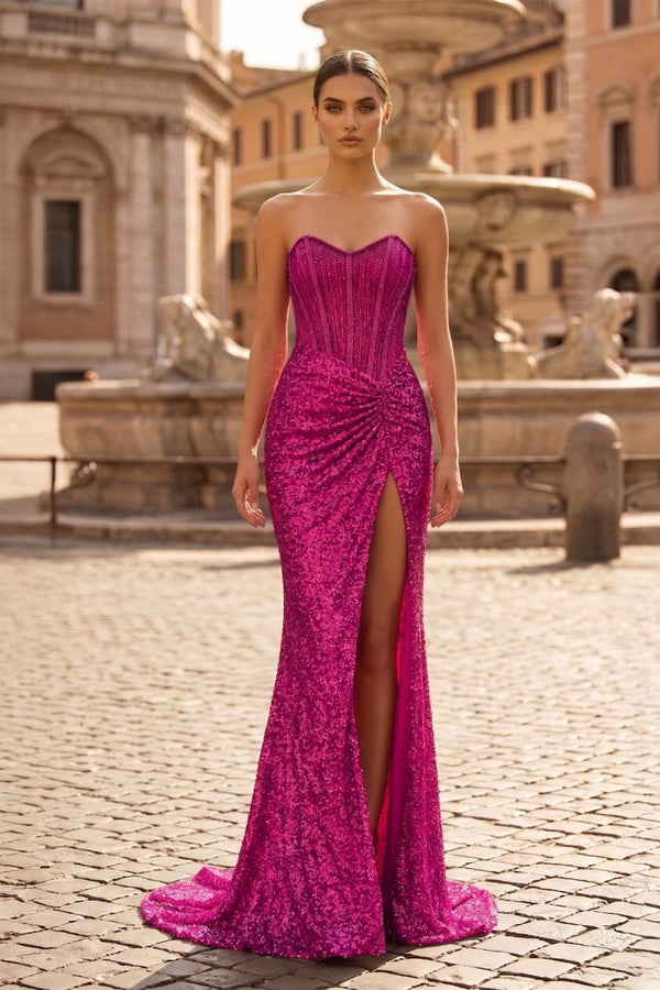 Sweetheart Sequins Mermaid Prom Dress With Beading - KissProm