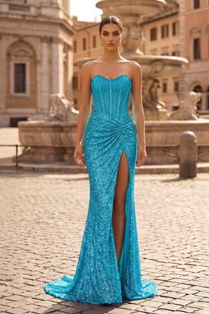 Sweetheart Sequins Mermaid Prom Dress With Beading - KissProm