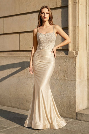 Mermaid Spaghetti Straps Dark Green Long Prom Dress with Appliques - KissProm