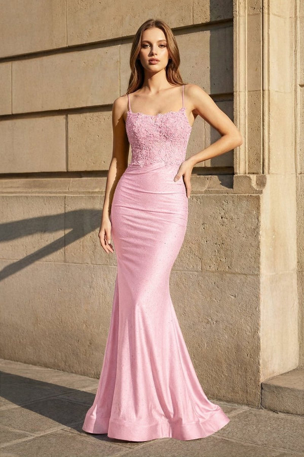 Mermaid Spaghetti Straps Dark Green Long Prom Dress with Appliques - KissProm