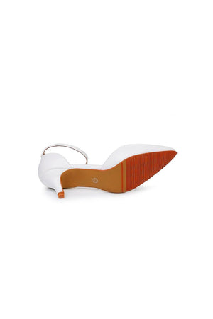 Mid Heel Matte Pointed Toe PU Wedding Shoes - KissProm