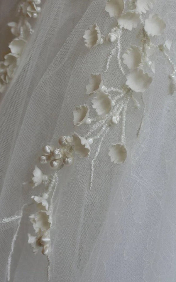 Mini High Neck Sleeveless Bell Beading Zipper Keyhole Tulle Lace Dress