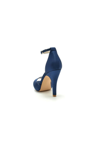 Silver Silk Heels with Metal Accent - KissProm