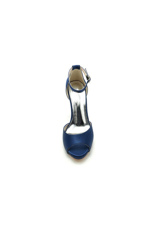 Silver Silk Heels with Metal Accent - KissProm