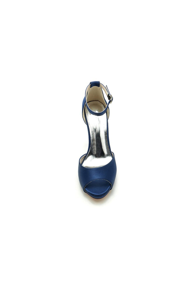 Silver Silk Heels with Metal Accent - KissProm