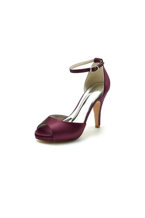 Silver Silk Heels with Metal Accent - KissProm