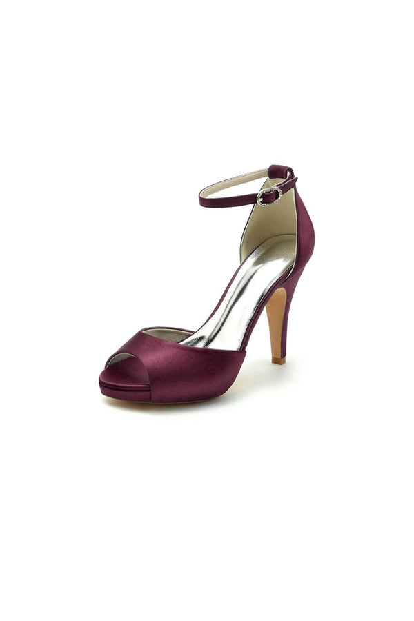 Silver Silk Heels with Metal Accent - KissProm
