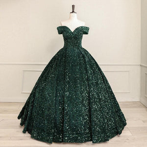 Pink Quinceanera Dresses Sequin Off The Shoulder Ball Gown Dresses