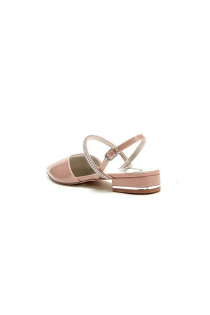 Nude Pink High Heels with Silver Trim - KissProm