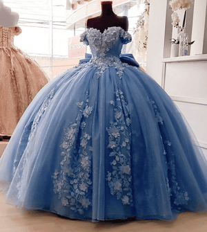 Off Shoulder 3D Floral Applique Quinceanera Dresses – Quinceanera Dresses by KissProm | Available at KissProm