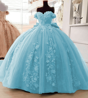 Off Shoulder 3D Floral Applique Quinceanera Dresses – Quinceanera Dresses by KissProm | Available at KissProm