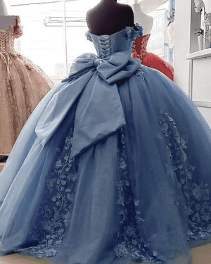 Off Shoulder 3D Floral Applique Quinceanera Dresses – Quinceanera Dresses by KissProm | Available at KissProm