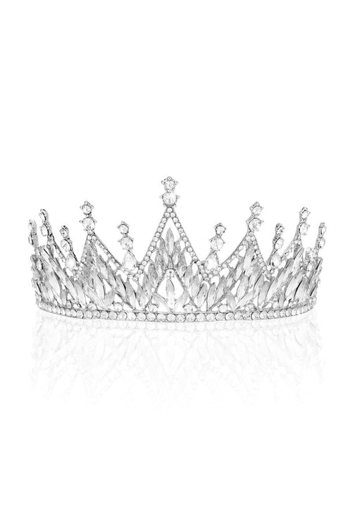 Ondder Silver Sparkly Crystal Crown - KissProm