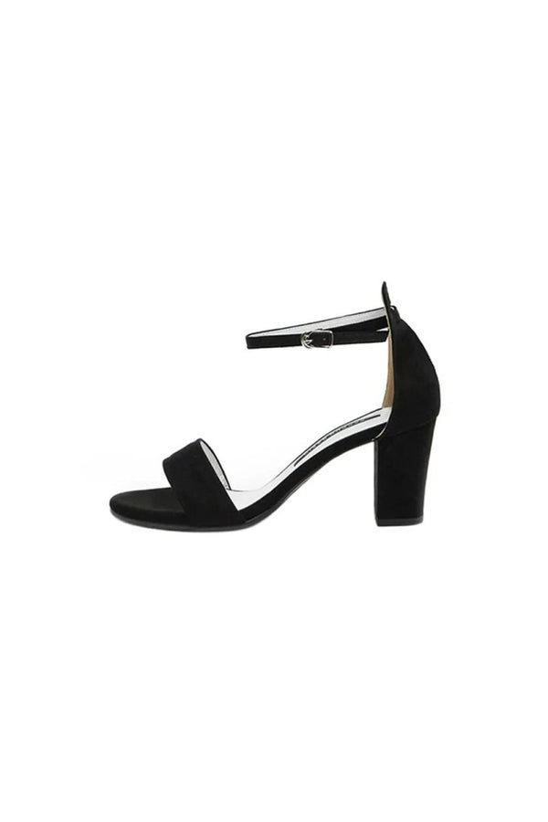 Open Toe Ankle Strap Chunky Heel Party Shoes - KissProm