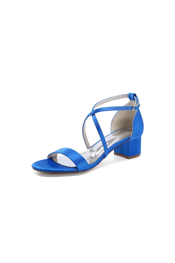 Open Toe Hollow Out Chunky Heels - KissProm