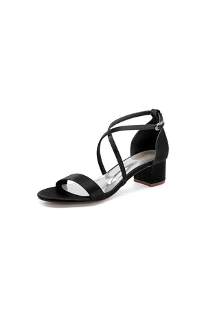 Open Toe Hollow Out Chunky Heels - KissProm