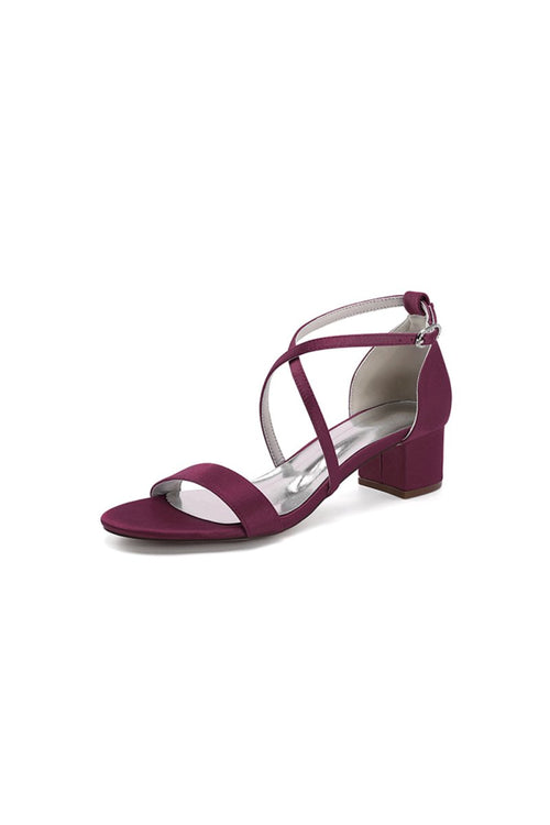 Open Toe Hollow Out Chunky Heels - KissProm