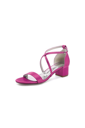 Open Toe Hollow Out Chunky Heels - KissProm