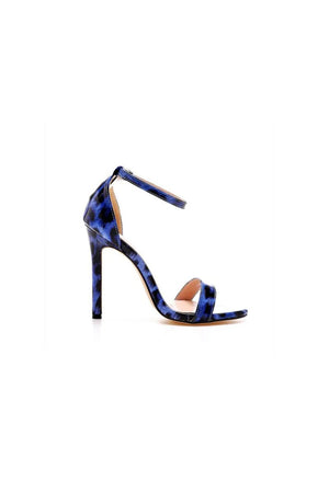 Open Toe Leopard Print Ankle Strap Stiletto High Heels - KissProm