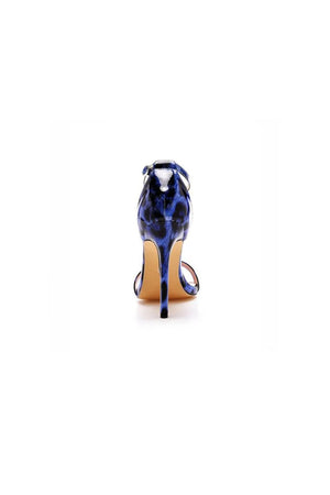 Open Toe Leopard Print Ankle Strap Stiletto High Heels - KissProm