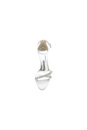 Open Toe Rhinestone Strap Buckle Wedding Shoes - KissProm