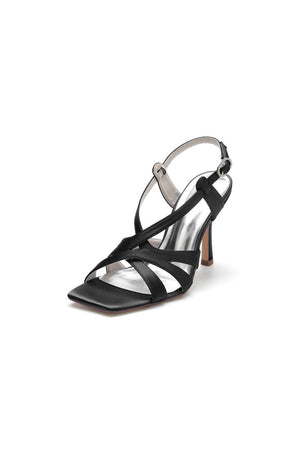 Open Toe Party Shoes with Satin - KissProm