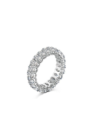 Oval Zircons Sterling Silver 18K Gold Plated Infinity Ring - KissProm