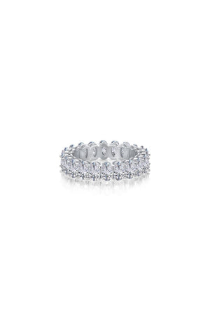 Oval Zircons Sterling Silver 18K Gold Plated Infinity Ring - KissProm
