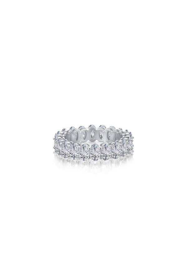 Oval Zircons Sterling Silver 18K Gold Plated Infinity Ring - KissProm