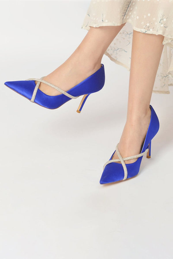 Party Pointed Toe Crystal High Heels - KissProm