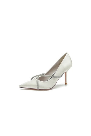 Party Pointed Toe Crystal High Heels - KissProm