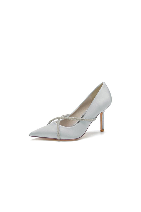 Party Pointed Toe Crystal High Heels - KissProm
