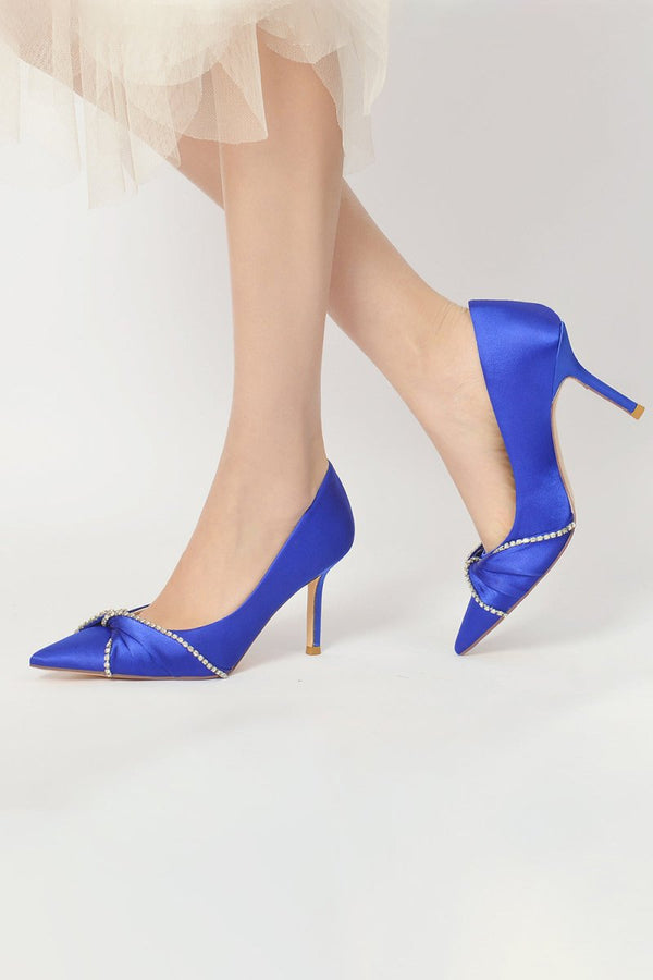 Party Pointed Toe Crystal High Heels - KissProm
