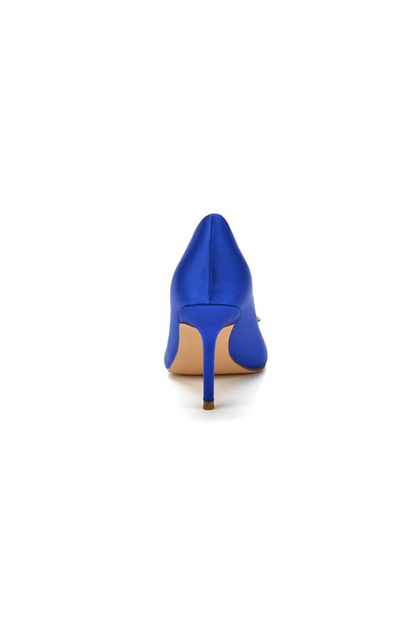 Party Pointed Toe Crystal Satin High Heels - KissProm